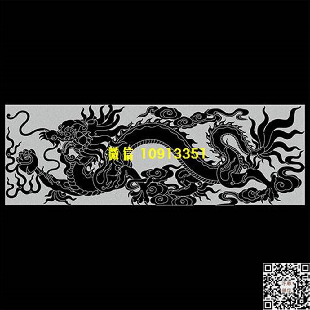 精雕图230龙栏板精雕图线雕图线条图单线铣底图_电脑雕刻plt文泰矢量图精雕图浮雕图